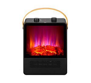 Calefactor efecto chimenea negro 1800W