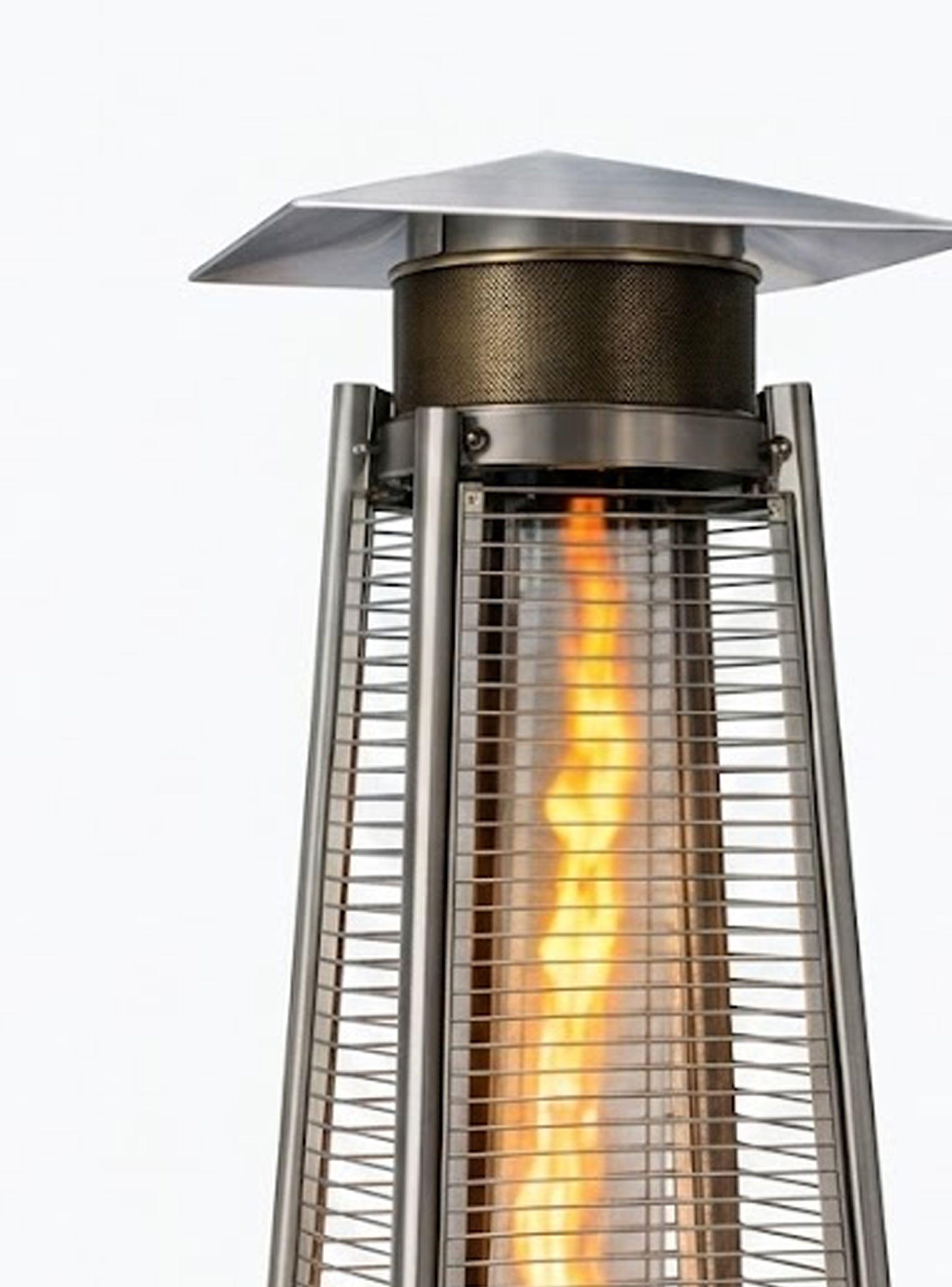 Estufa De Patio Tipo Pirámide A Gas 12,5 kw Negro Bfresh
