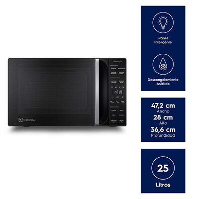 MICROONDAS ELECTROLUX 25 L ME25N DIGITAL NEGRO PLATO GIRATORIO