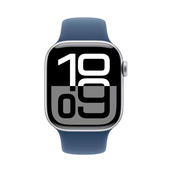 Apple Watch Series 10 (GPS) Caja de aluminio 42mm con correa Denim Sport Band 2024 plateado S/M