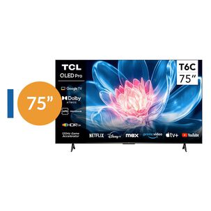 TCL QLED Smart TV 75” 4K T6C Google TV