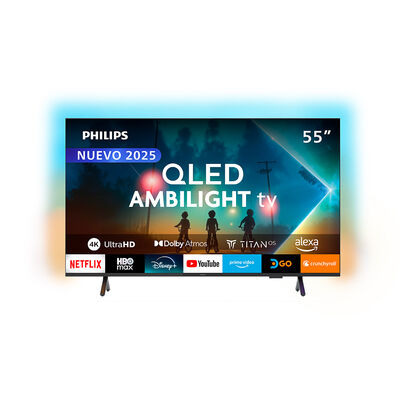 Smart TV QLED 55" Philips 4K UHD Titan OS 55PUD8250