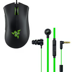 RAZER MOUSE DEATHADDER ESSENTIAL Y AUDIFONOS HAMMERHEAD PRO V2