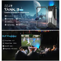 UNIHERTZ 8849 TANK 3 PRO - CELULAR RESISTENTE 5G CON PROYECTOR LÁSER DE 120 PULGADAS / CINE