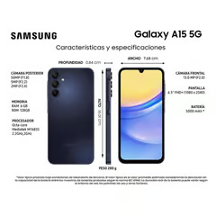 SAMSUNG SMARTPHONE GALAXY A15 5G 128GB4GB NEGRO LIBERADO