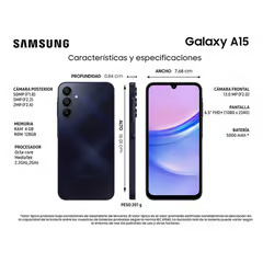 SAMSUNG SMARTPHONE GALAXY A15 LTE 128GB4GB NEGRO LIBERADO