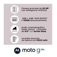 MOTOROLA SMARTPHONE MOTO G04S 4128 VERDE AURORA