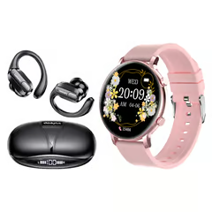 LENOVO PACK AUDÍFONOS BLUETOOTH XT80 NEGRO  SMARTWATCH HW36 ROSADO