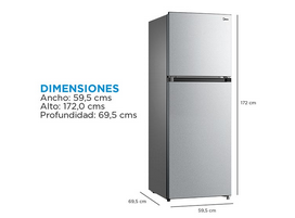 MIDEA REFRIGERADOR TMF MIDEA NO FROST 338 LTS MDRT489MTE50