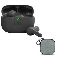 JBL AUDÍFONOS BLUETOOTH WAVE BEAM FUNDA PROTECTORA NEGRO