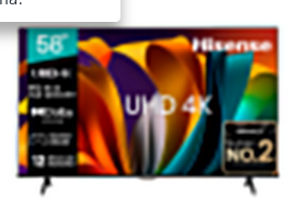 HISENSE TELEVISOR HISENSE 4K UHD 58" SMART TV 58A6N 