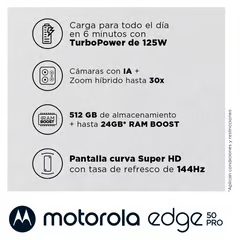 MOTOROLA CELULAR SMARTPHONE MOTO EDGE 50 PRO 5G 512GB