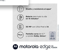 MOTOROLA CELULAR MOTOROLA MOTO EDGE 50 FUSION 256GB 8GB RAM 6.7”