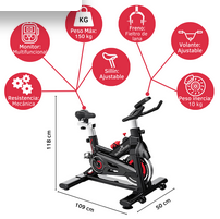 SACRIFICE SPORTS TROTADORA ELÉCTRICA S2 MOTOR 2.0 HP  BICICLETA ES7905B FLYWHEEL 10 KG