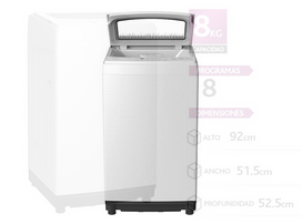 MIDEA LAVADORA MIDEA CARGA SUPERIOR MLS-080BE04N 8KG BLANCA