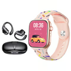 LENOVO PACK AUDÍFONOS BLUETOOTH XT80 NEGRO  SMARTWATCH T900 PRO MAX GS ROSADO