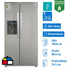 MAIGAS REFRIGERADOR SIDE BY SIDE NO FROST 504 LITROS PLATEADO HC-660W