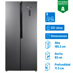 SINDELEN REFRIGERADOR SIDE BY SIDE NO FROST 512 LITROS DARK GREY RNF-520IN