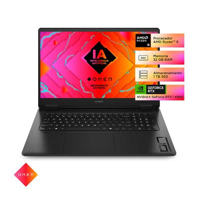 Notebook Gamer HP OMEN 17-DB0009LA AMD Ryzen 9 32GB 1TB SSD 17,3" NVIDIA RTX 4060