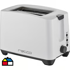 RECCO TOSTADOR ELÉCTRICO 2 PANES 750 W