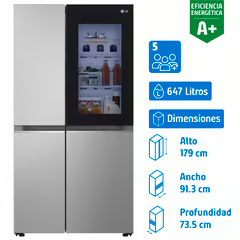 LG REFRIGERADOR SIDE BY SIDE NO FROST 233 LITROS SILVER GS66BVP