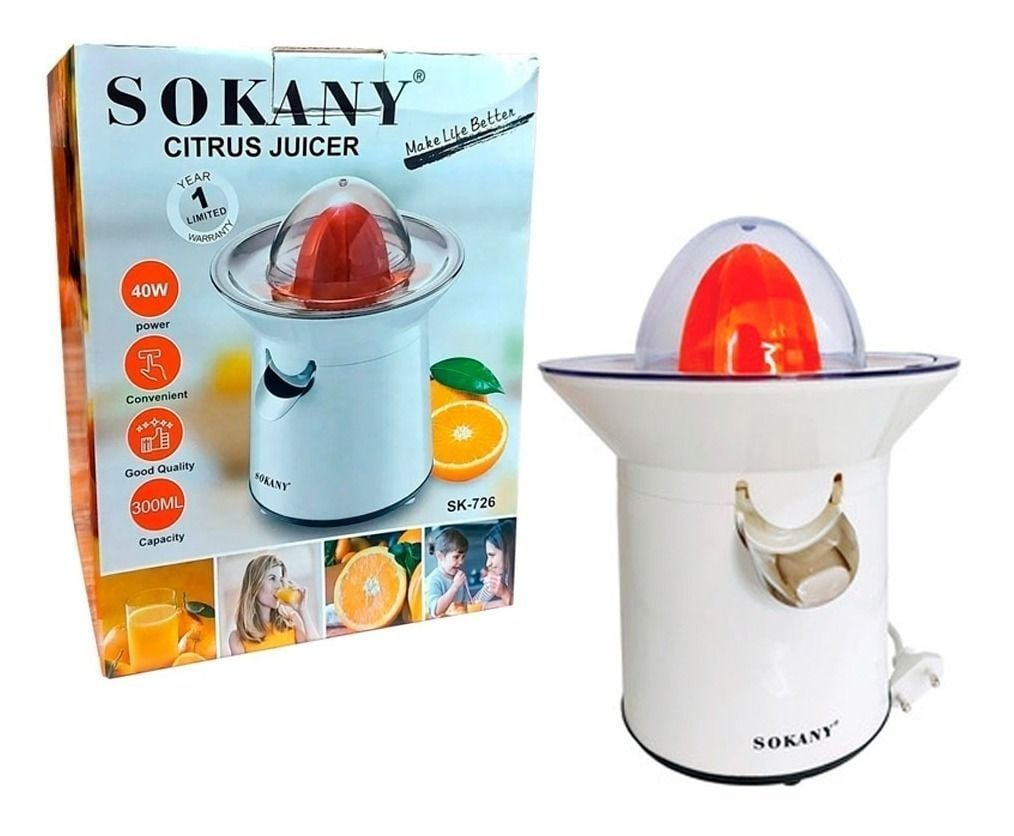 DISPARO EXPRIMIDOR DE JUGO ELÉCTRICO SOKANY NARANJA SK-726