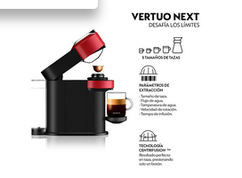 NESPRESSO COMBO CAFETERA NESPRESSO CÁPSULA VERTUO NEXT ROJO + ESPUMADOR