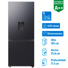 SAMSUNG REFRIGERADOR BOTTOM FREEZER NO FROST 459 LITROS BLACK DOI RB50DG6320B1ZS