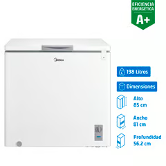 MIDEA FREEZER HORIZONTAL 198 LITROS BLANCO MFH-1990B258CN