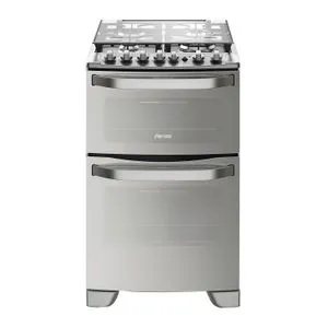 FENSA COCINA A GAS 4 PLATOS FENSA EXPERIENCE CON DOBLE HORNO Y TIMER DIGITAL 56 DXT INOX 