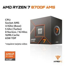 HYPER PC PC GAMER AMD RYZEN 7 8700 32GB 1TB RTX 4060 TI WIFI+BT