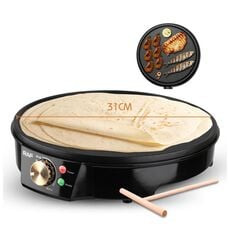 TOTAL CLICK MAQUINA PANQUEQUE O ASADOR SARTEN CREPE 1200W NEGRO R528 RAF