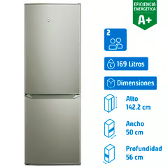 MADEMSA REFRIGERADOR BOTTOM FREEZER FRÍO DIRECTO 166 LITROS SILVER MED165S