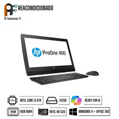 HP AIO PROONE 400 G2(I3 6TH - 16GB - 512GB) (WINDOWS11-OFFICE365)REACONDICIONADO