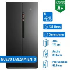 MADEMSA REFRIGERADOR SIDE BY SIDE NO FROST 426 LITROS NEGRO MAS430B